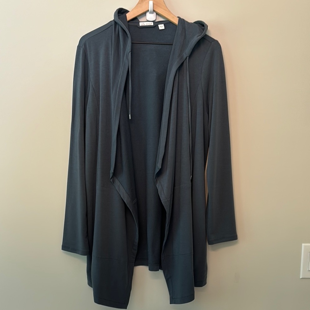 Pure Jill Luxe Tencel Hooded Cardigan Jacket M Medium